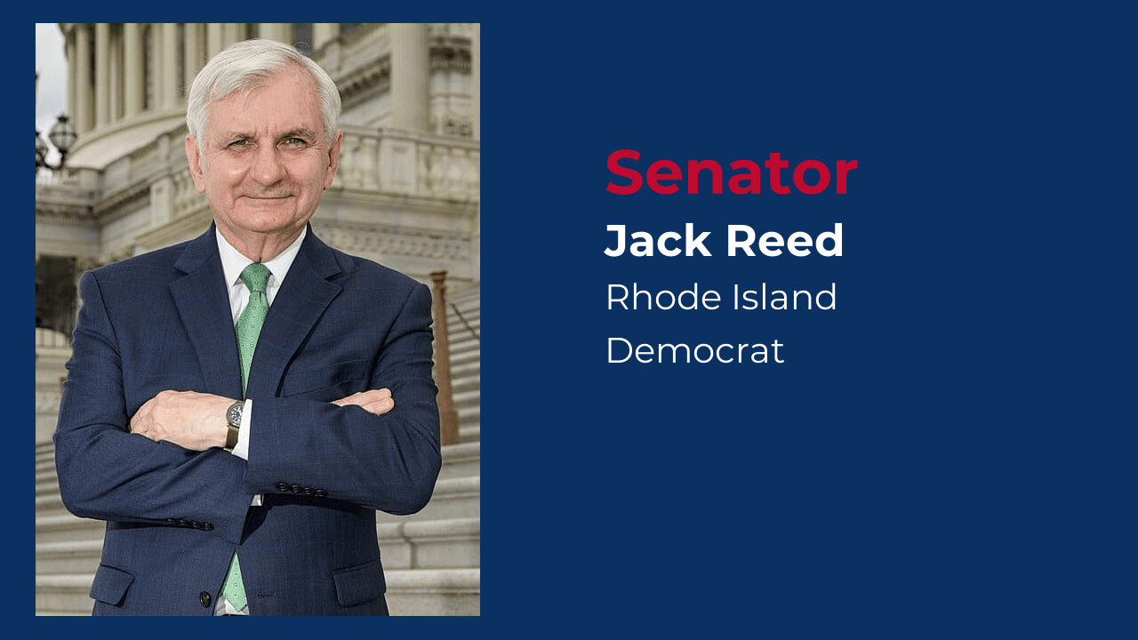 Profile of Democrat Senator Reed from Rhode Island - Pointed Words