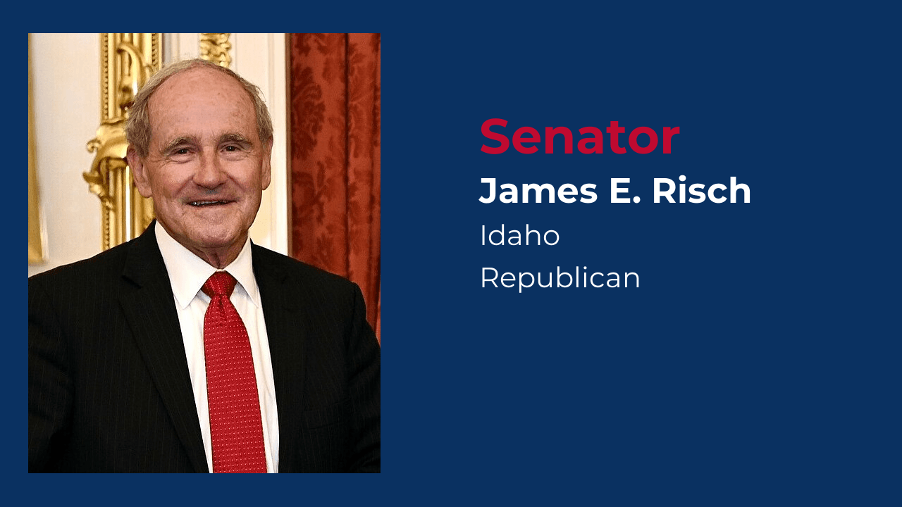 Jim Risch Logo Profile of Republican Senator Risch from Idaho - Pointed Words